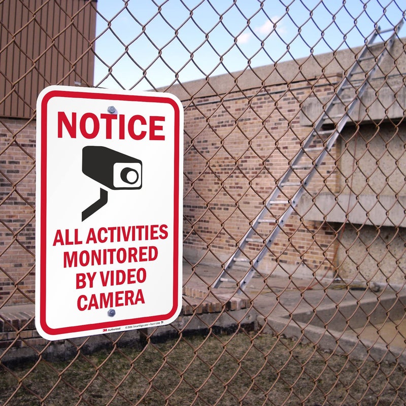 SmartSign "Notice - All Activities Monitored By Video Camera" Sign | 12" x 18" 3M Engineer Grade Reflective Aluminum - Image 3
